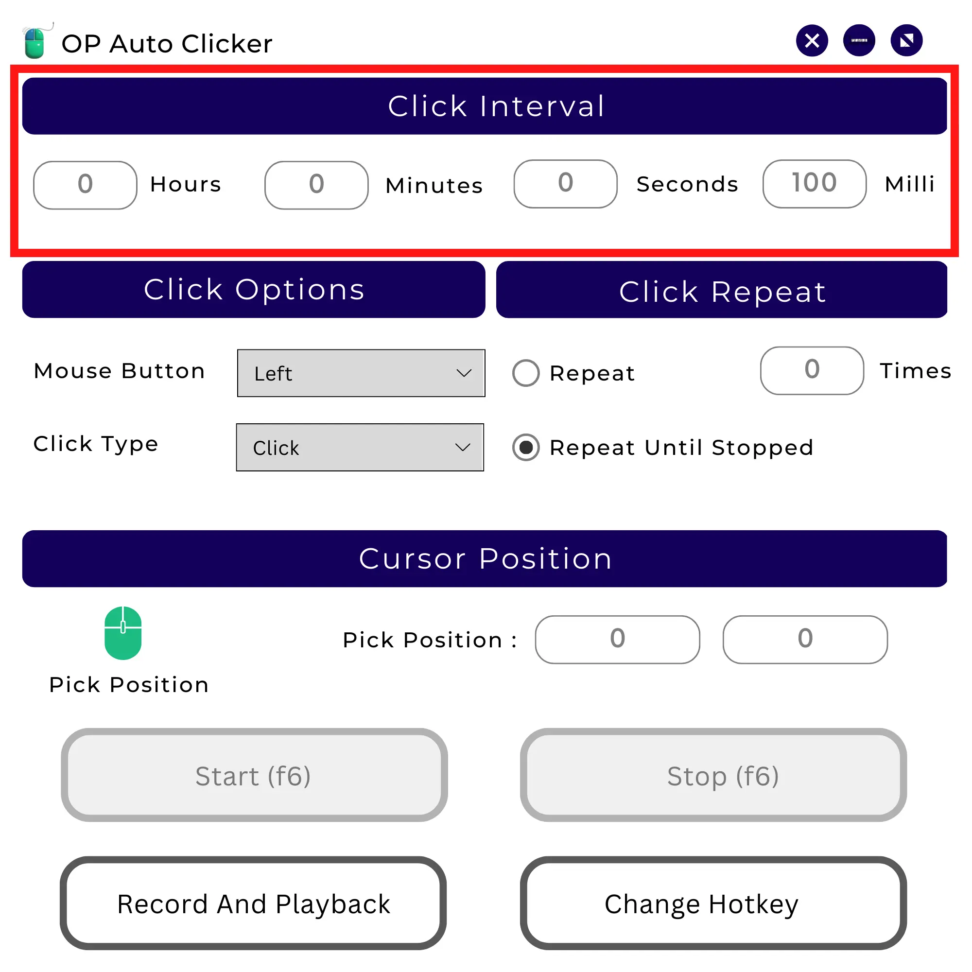 Set Click Intervals Set Click Intervals
